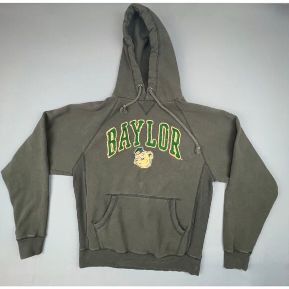 Baylor University Hoodie Medium Gray NCAA Bear Logo Vintage Look - Picture 1 of 6
